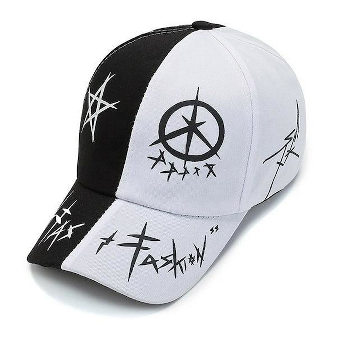 Valkyrie Trucker Şapka Unisex Metal Tokalı Ayarlanabilir Beyzbol Siyah Beyaz