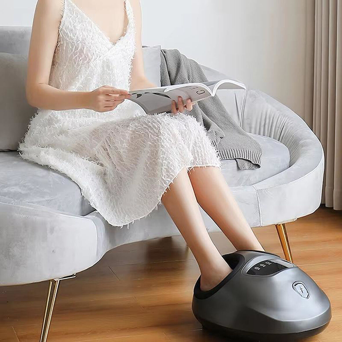 Valkyrie Isı Zaman Hava Basınç Ayarlı Ayak Masaj Aleti Shiatsu Foot Massager Kumandalı