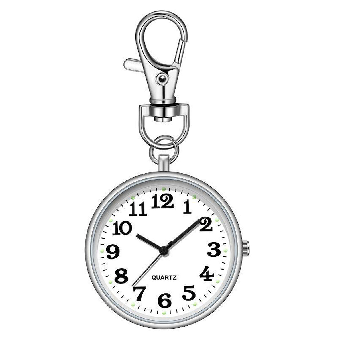 Valkyrie Anahtarlık Klipsli Analog Quartz Cep Saati Siyah