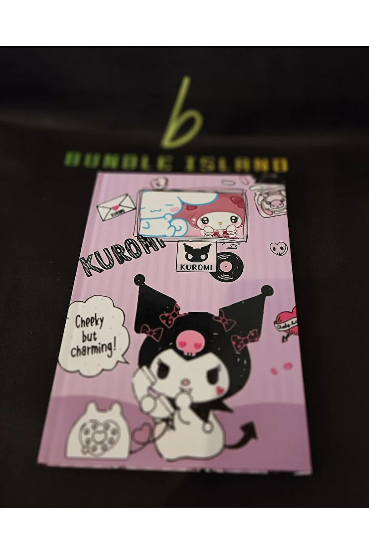 Kuromi hello kitty ciltli sert kapak ajanda günlük çok amaçlı çizgili defter