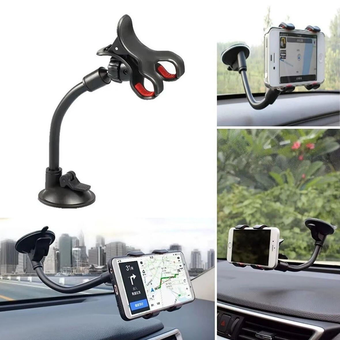 ct stones Akrobat Cama Sabitlenen Güçlü Vakumlu 360 Derece Dönen Tüm Modellere Uyan Oto Telefon Tutucu