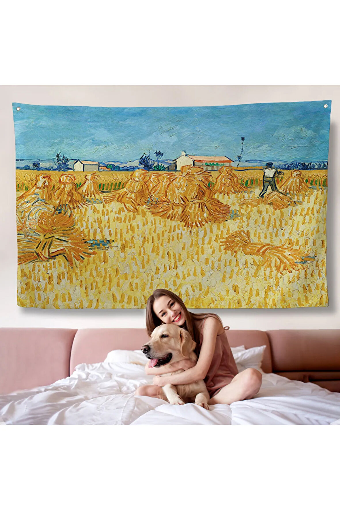 Vincent Van Gogh Provence'te Hasat Duvar Örtüsü-7148