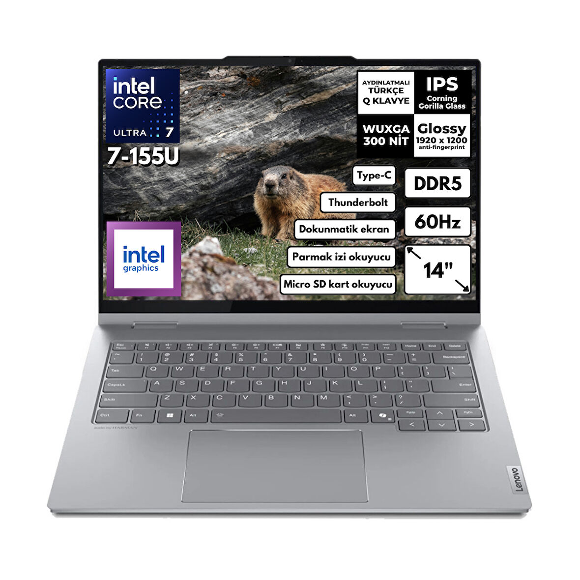 Lenovo Thinkbook 2-In-1 G4 Iml Ultra 7-155U 64-GBDDR5 512 GB SSD 14" WUXGA Touch Windows 11 Pro Taşınabilir Bilgisayar 21MX002VTR  BT71