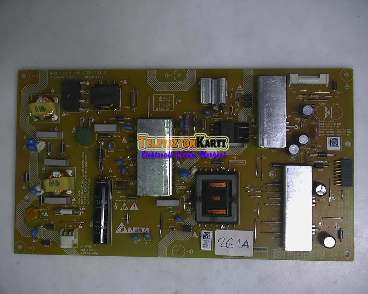 Grundig 43VLE6565 BL Power Board , APDP-123A1 , ZQS910R , 2955034102 , T430HWN01.3