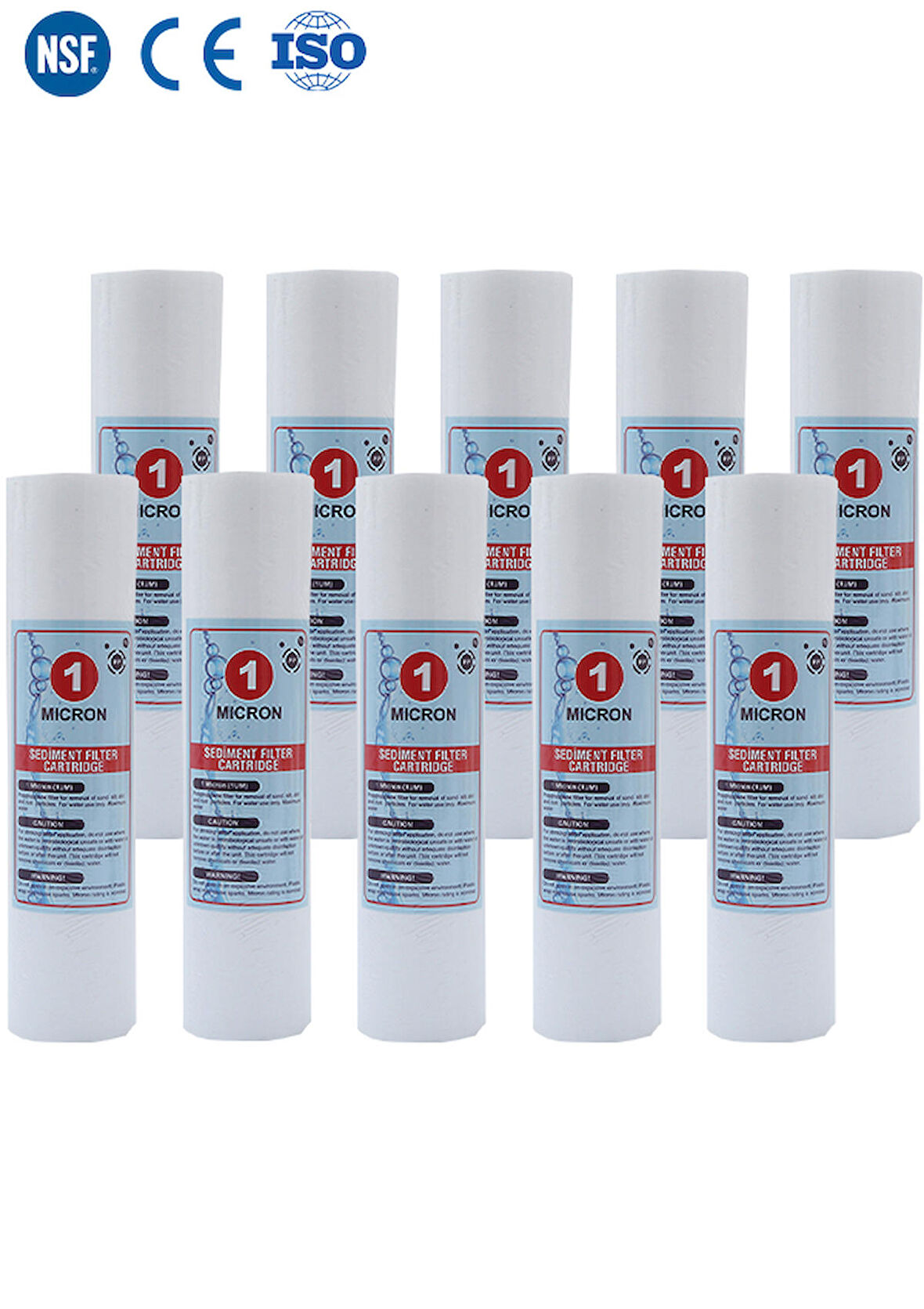 Açık Kasa Su Arıtma Cihazı 10 İnc 1 Mikron Sediment Spun Filtre ( 10 Adet )