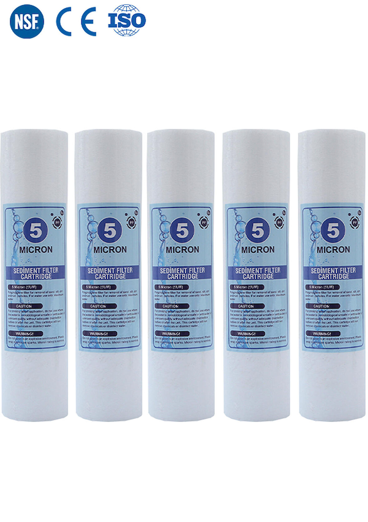 Açık Kasa Su Arıtma Cihazı 10 İnc 5 Mikron Sediment Spun Filtre ( 5 Adet )