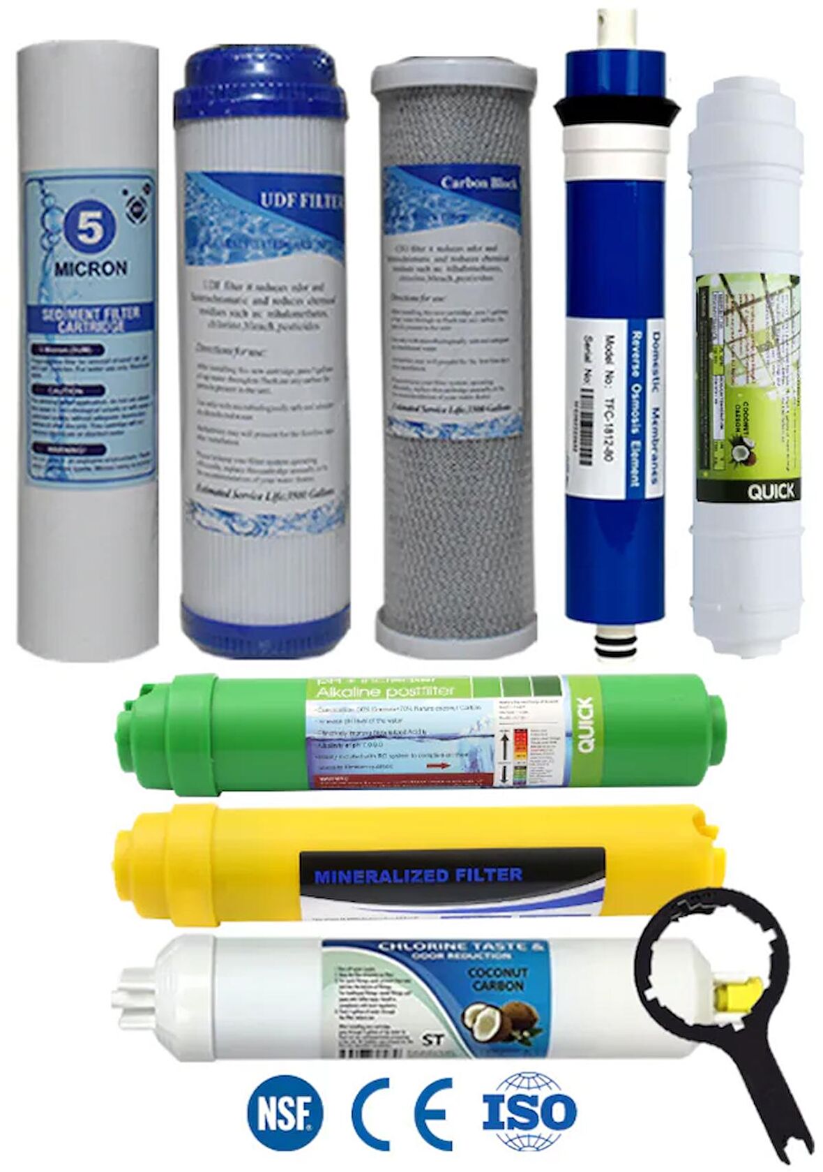 Açık Kasa Su Arıtma Cihazı 80 GPD Domestic Membranlı 8 Aşama Karbonlu Filtre Seti