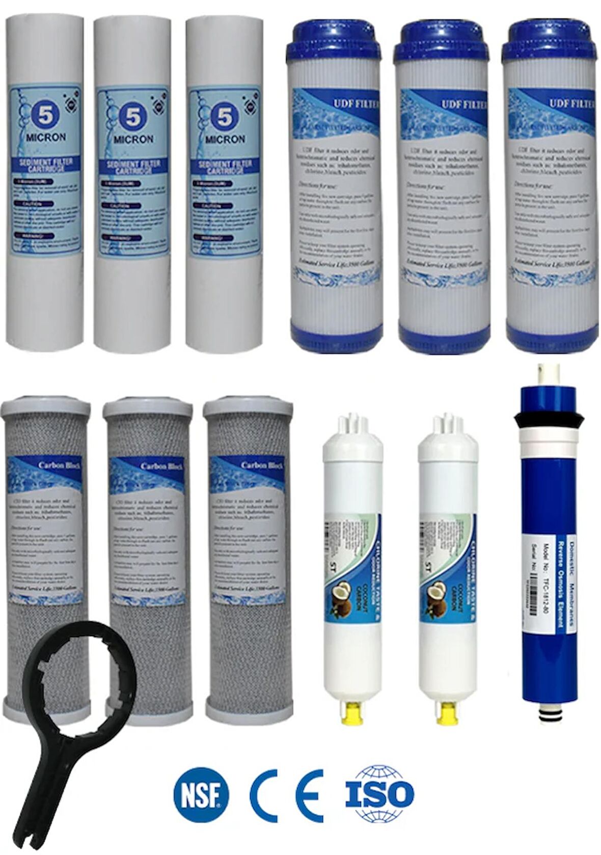 Açık Kasa Su Arıtma Cihazı 80 GPD Domestic Membranlı 5 Aşamalı Cift Karbonlu Ekonomik Paket