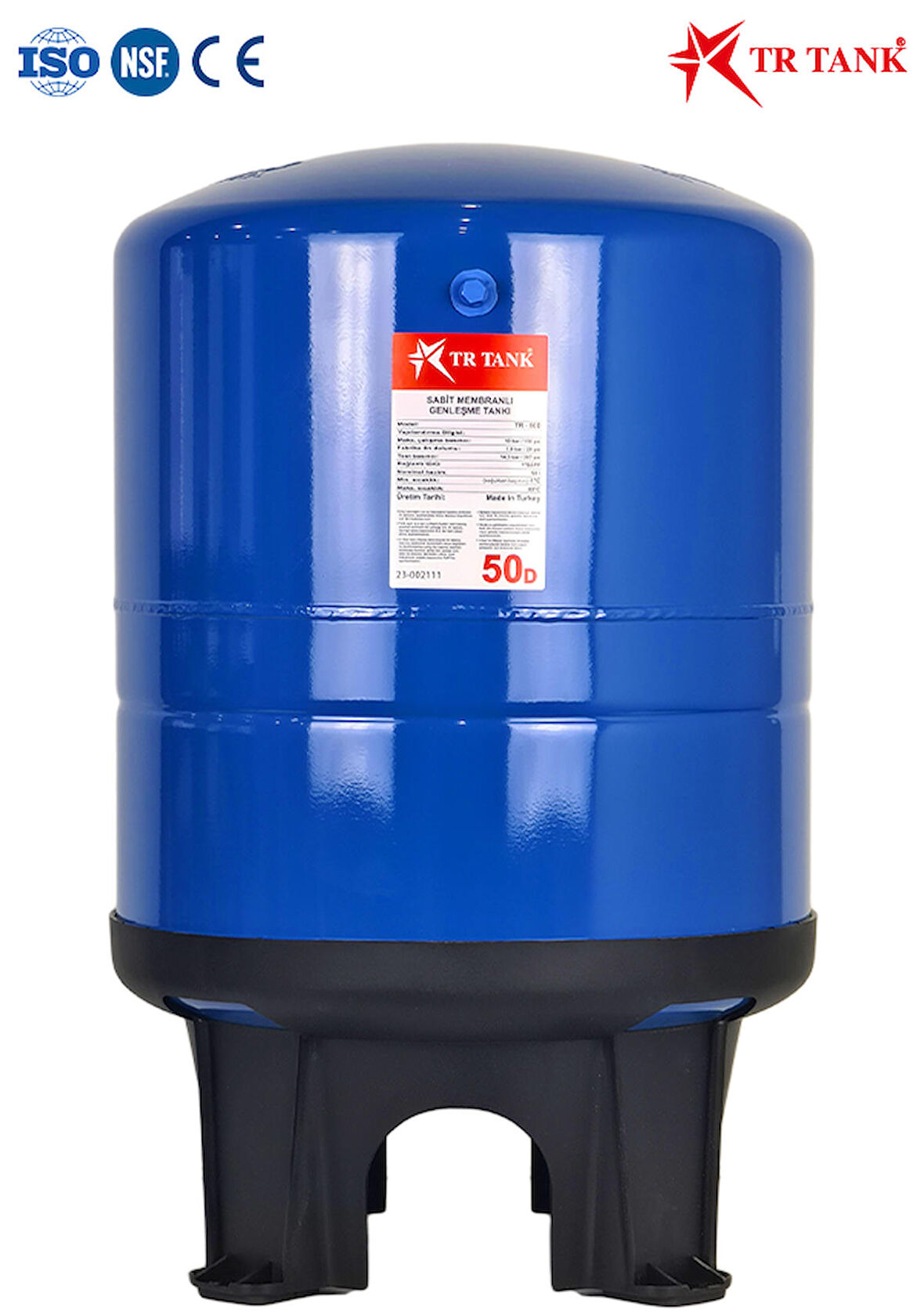 Trtank Profesyonel 50 Litre Dikey Ayaklı Nsf Membranlı Hidrofor Genleşme Tankı