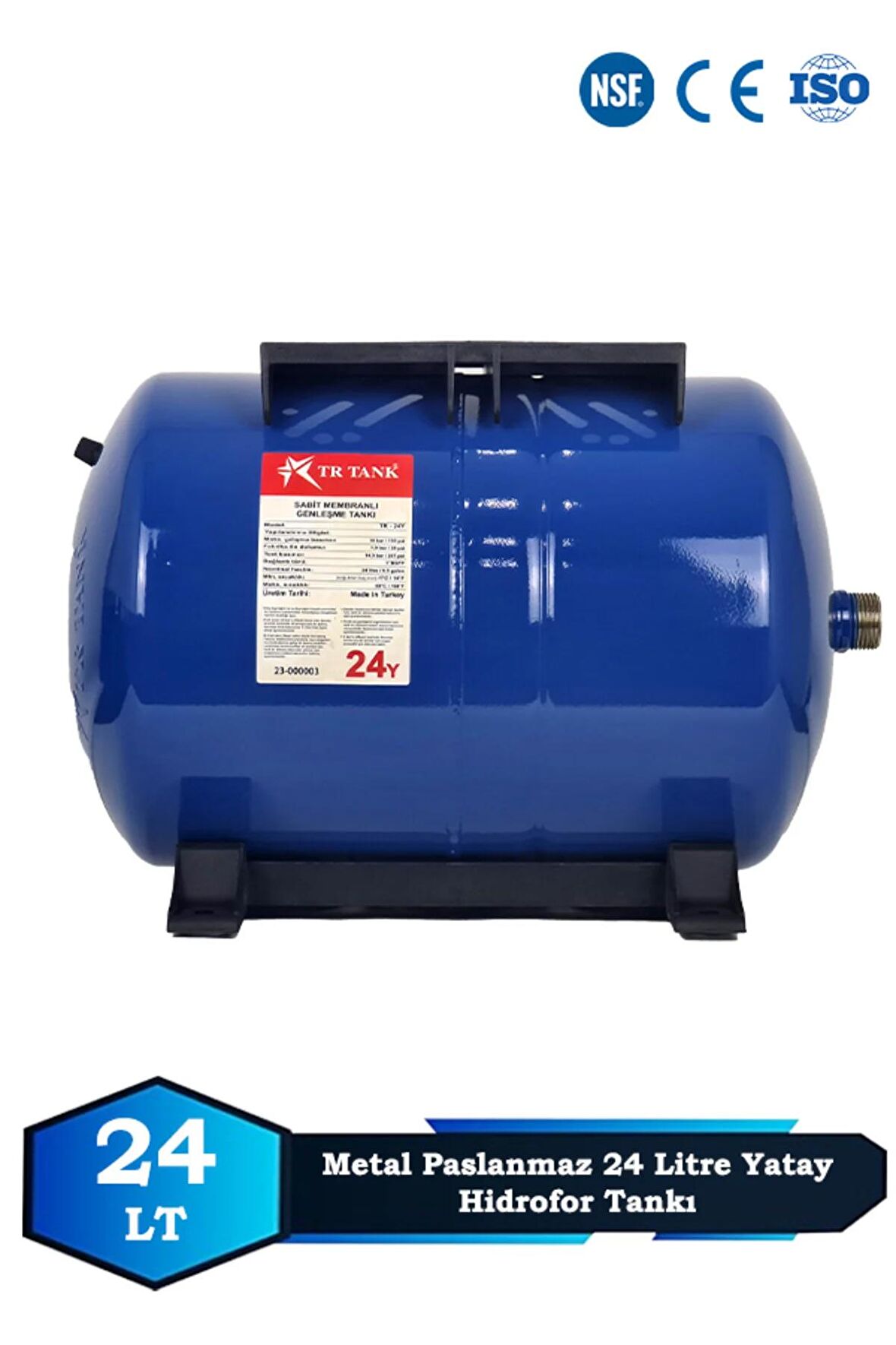Trtank Profesyonel 24 Litre Yatay Ayaklı Nsf Membranlı Hidrofor Genleşme Tankı