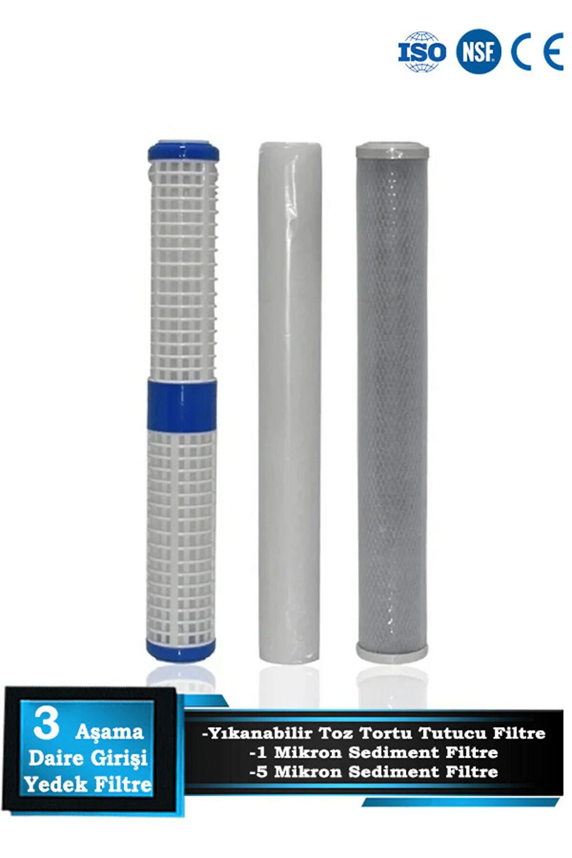 Daire Bina Girişi 20 Inch 3 Aşama Yedek Filtre Seti Yık-1m-blok
