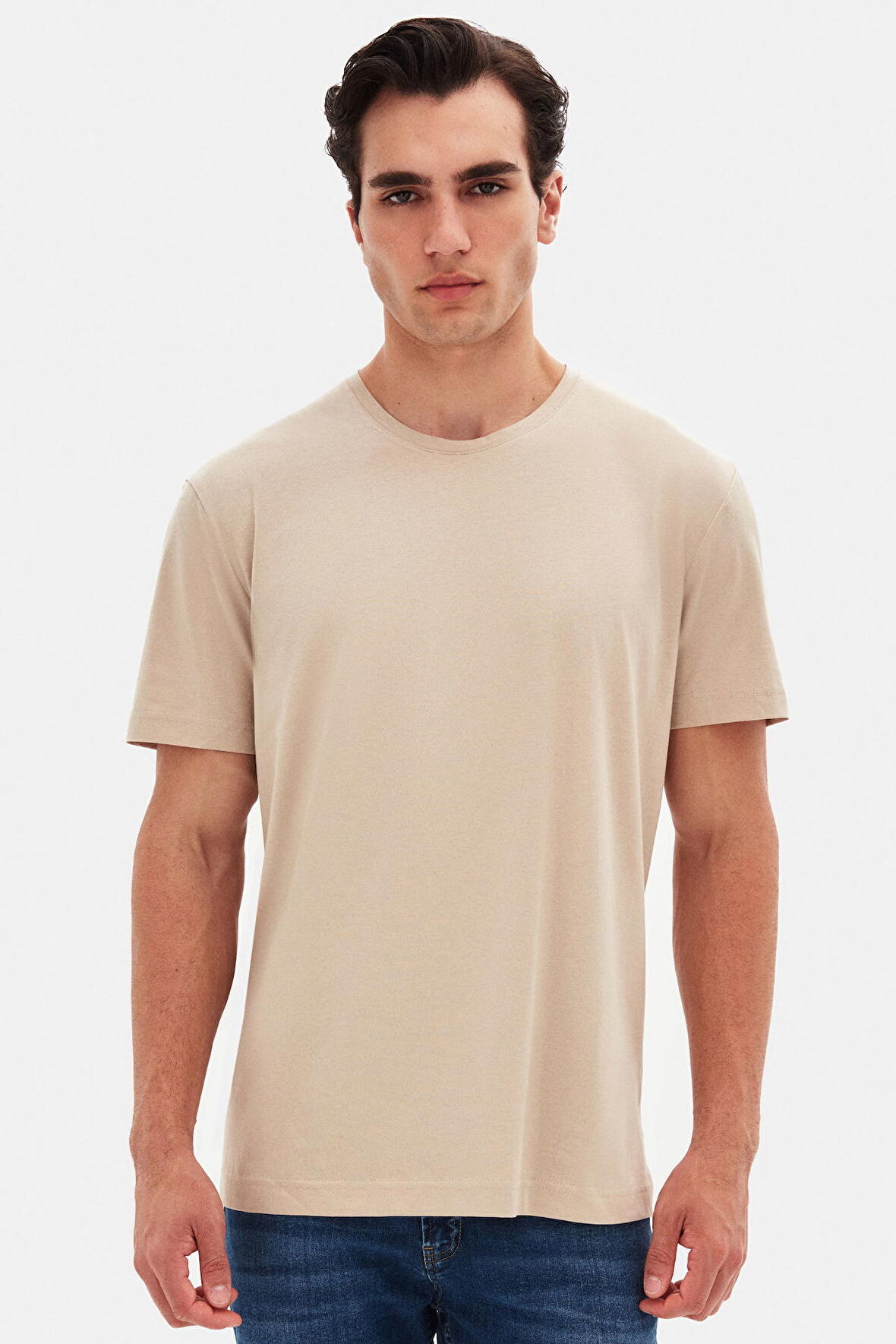 Ds Damat Comfort Bej %100 Pamuk T-Shirt 6HC14ORT02005