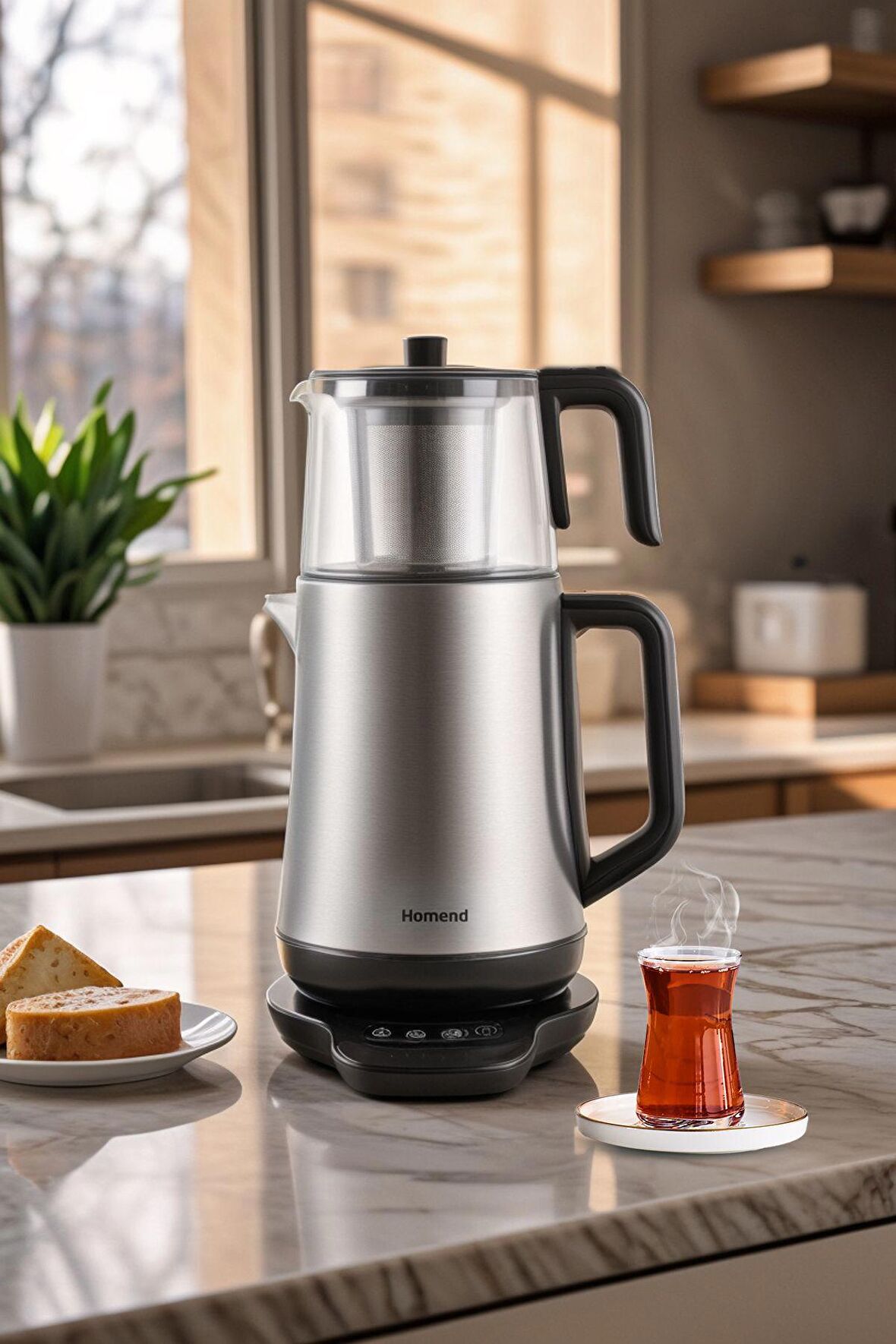 Homend Royaltea Elegant 1774H Konuşan Çay Makinesi Inox