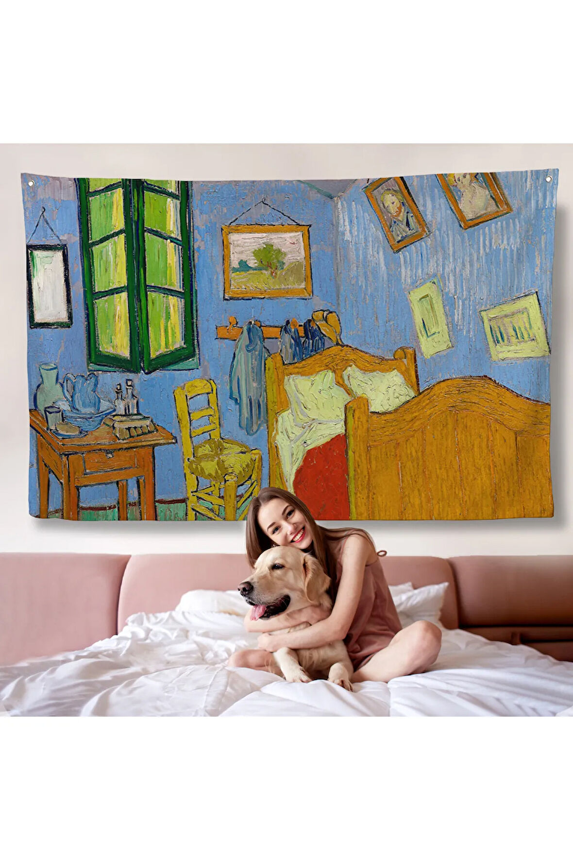 Vincent van Gogh - Arles'ta Yatak Odası Duvar Örtüsü - Bedroom in Arles-7160