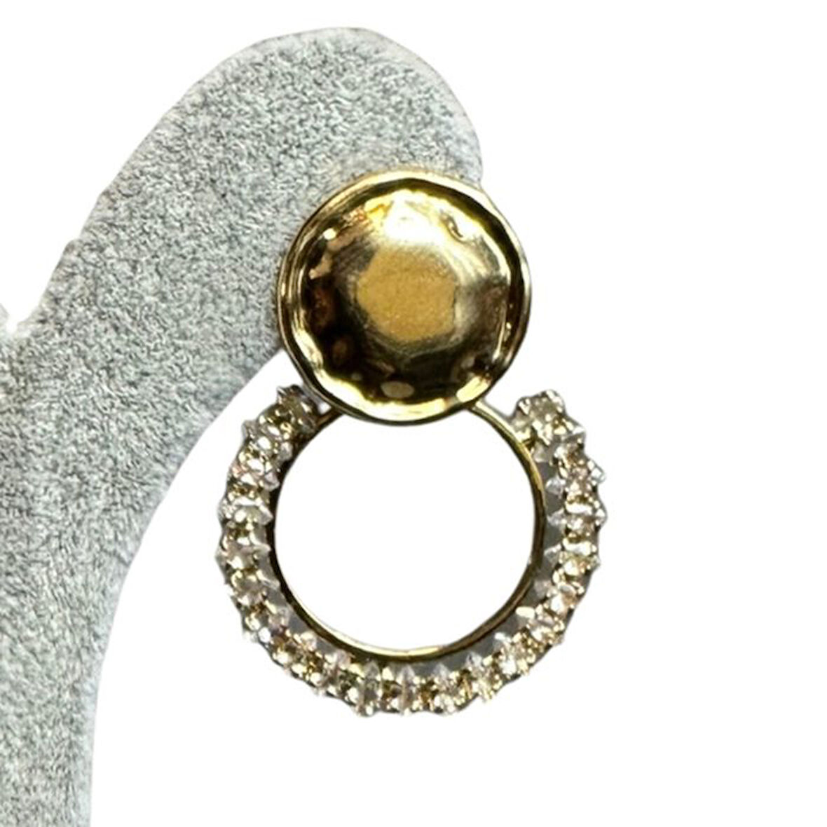 Uretti - İREM 3914 7560 Pimli ve Taş Detaylı Tasarım Model Küpe