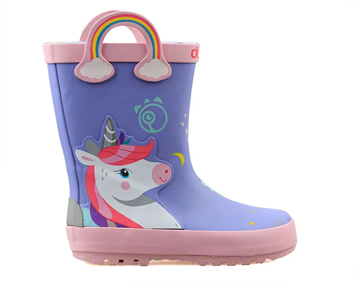 Dudino 25A335 Loly Unicorn Çocuk Yağmur Çizmesi 25A335-LOLY-UNICORN Mavi