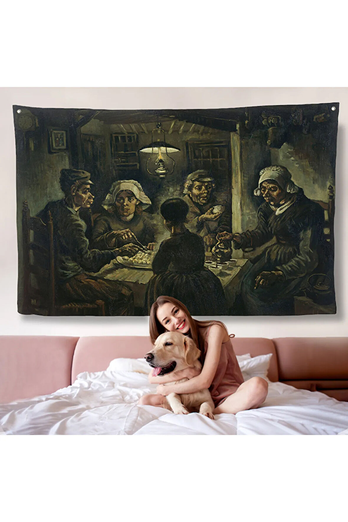 Vincent van Gogh Patates Yiyenler Duvar Örtüsü - The Potato Eaters by-7169