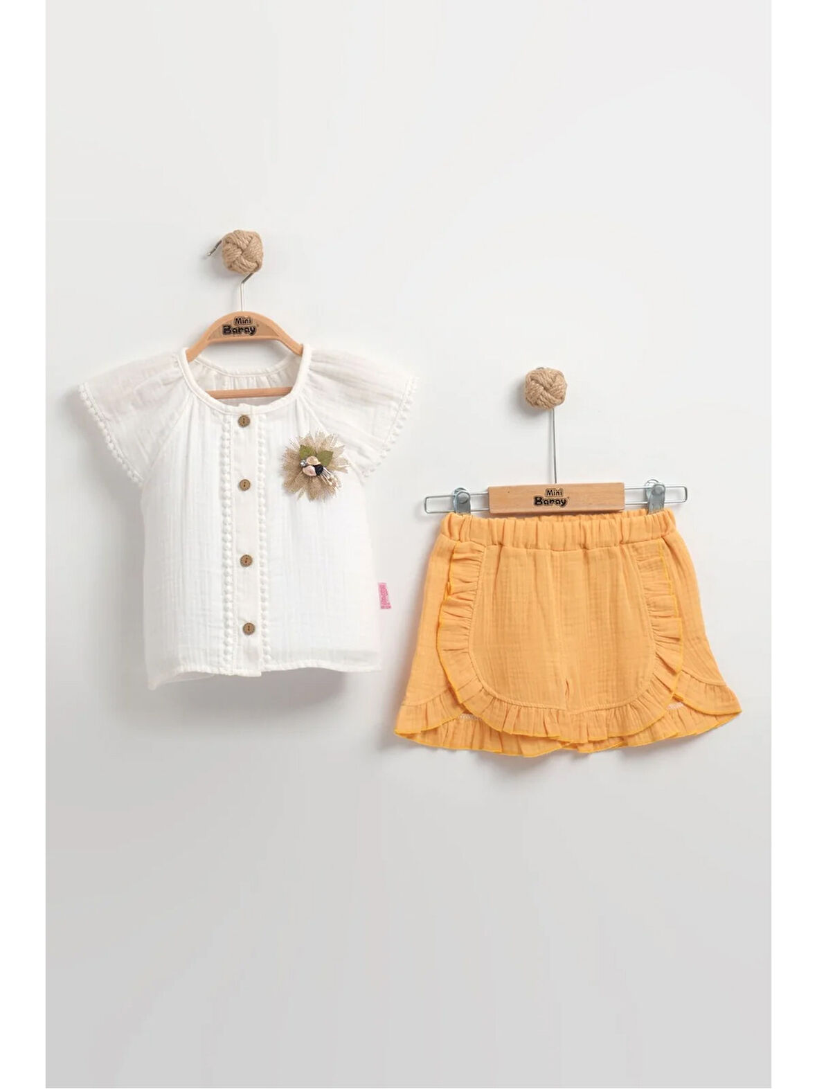 Müslin Kız Bebek Gömlek Seti (2-3-4-5 yaş) %100 Pamuk - Hipoalerjenik ve Yumuşak