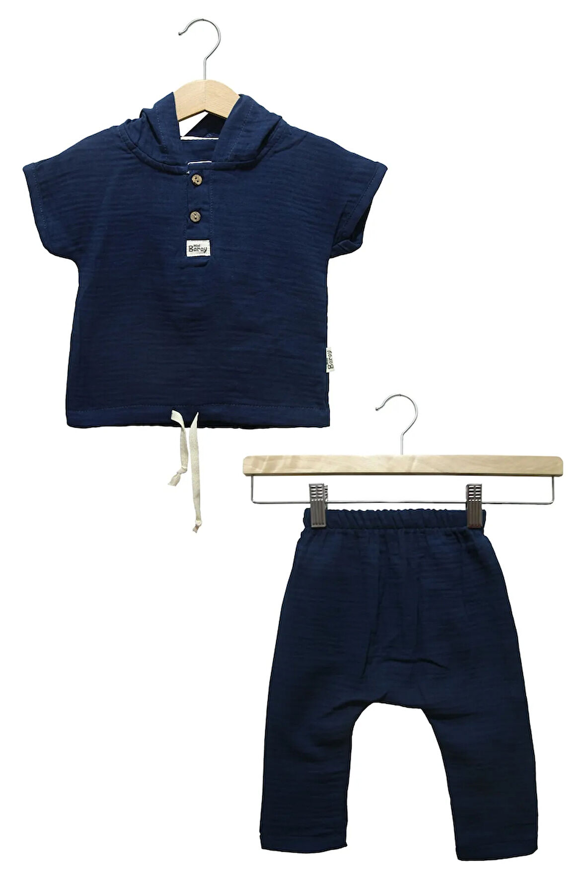 Erkek Bebek Kapüşonlu 2'li Takım Seti (Pamuklu ve Konforlu)