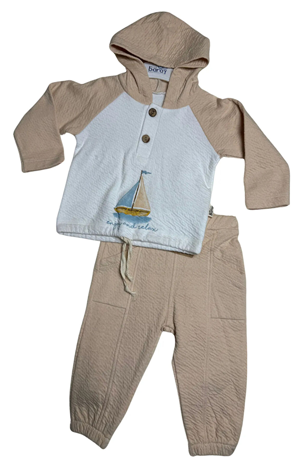 Bebekler İçin Örme Müslin Gemili Takım Seti (Yumuşak ve Nefes Alabilir)