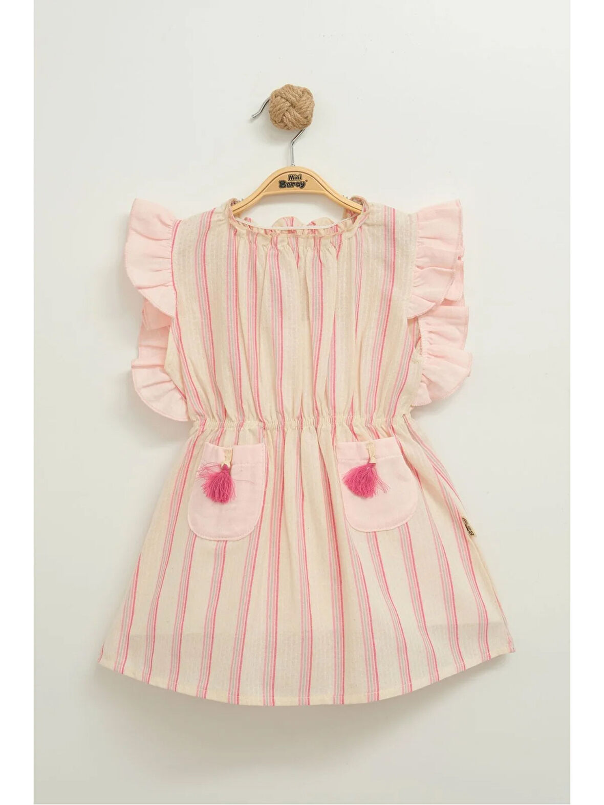 Püsküllü Cepli Kız Elbise