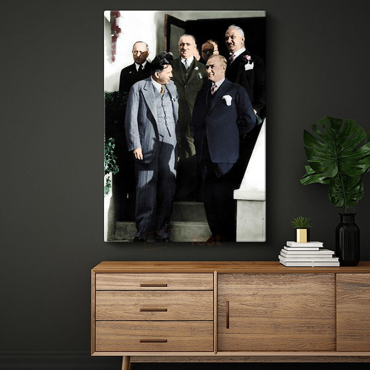 Devlet Adamları - Merdiven Başında Toplantı Kanvas Tablo