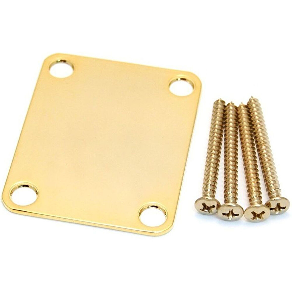 Fender 4-Bolt Vintage Neck Plate Plain No Serial Number or Logo Gold Gitar Yedek Parça