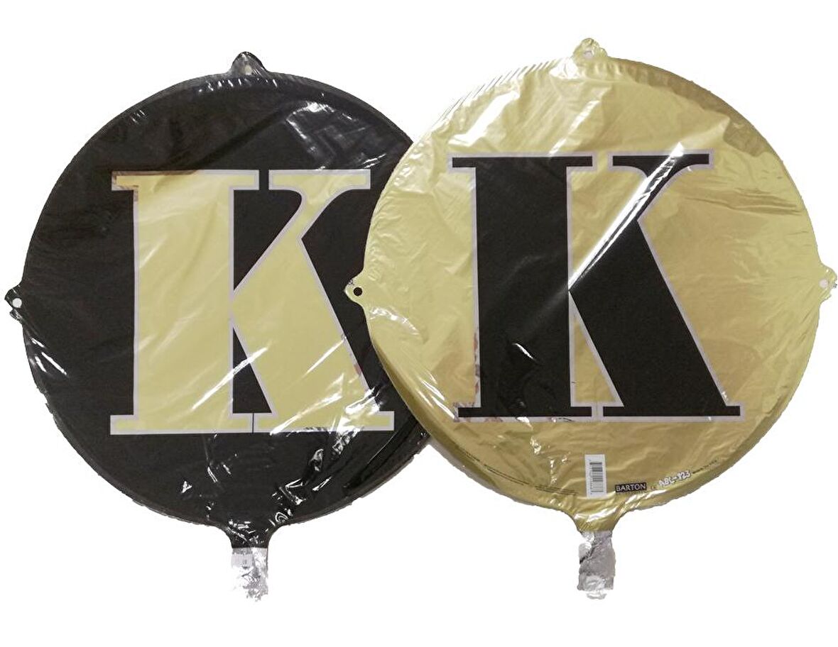 FOLYO BALON HARF K ÇİFT TARAFLI GOLD-SİYAH 18'' - PAKETTE 1 ADET