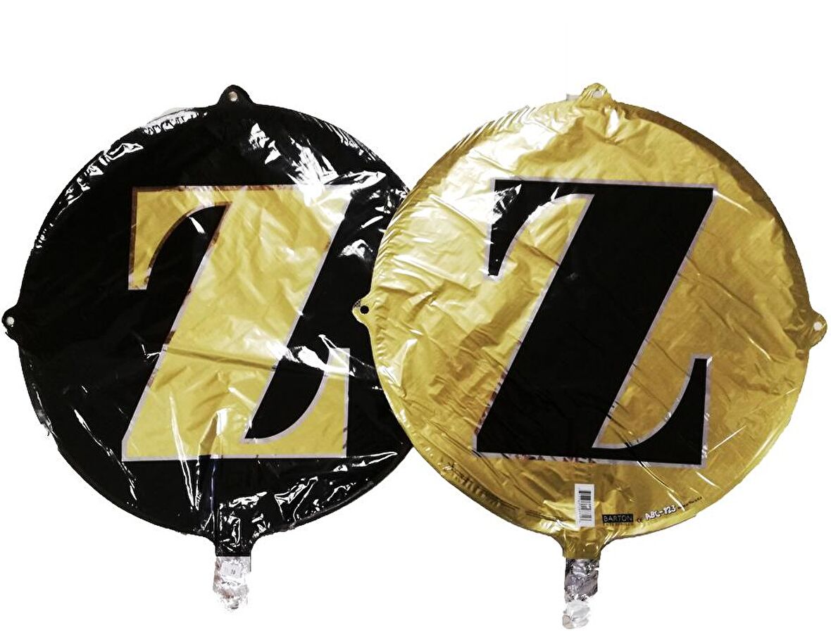 FOLYO BALON HARF Z ÇİFT TARAFLI GOLD-SİYAH 18'' - PAKETTE 1 ADET