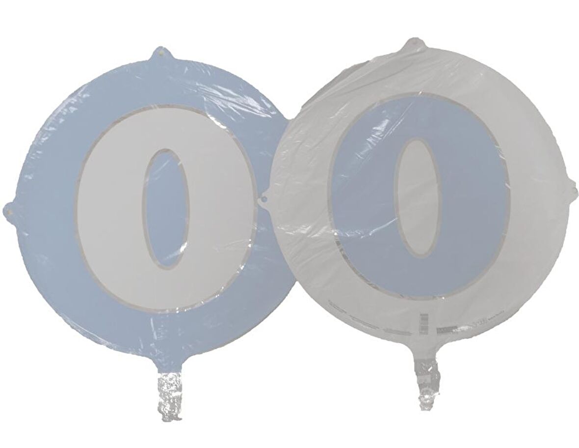 FOLYO BALON HARF O AÇIK MAVİ-BEYAZ 18''