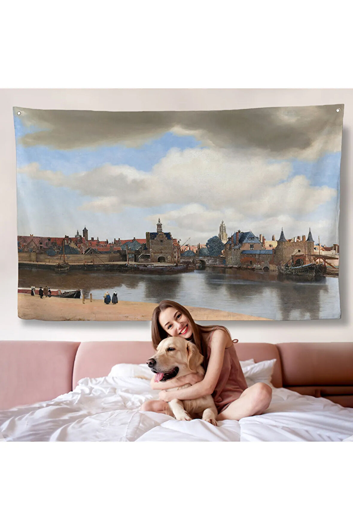 Johannes Vermeer - Delft Manzarası Duvar Örtüsü - View of Delft-7178