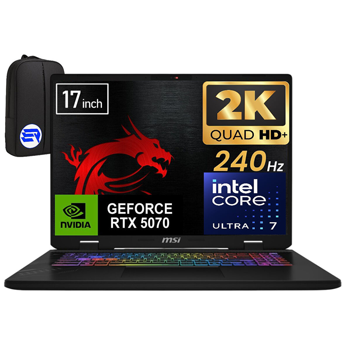 Msi Crosshaır 17 Hx Aı D2XWGKG-018XTREP1 Intel Core Ultra 7 255HX 48GB 1tb SSD RTX5070 17" W11 Pro Qhd+ 240Hz + Elektropasaj Çanta