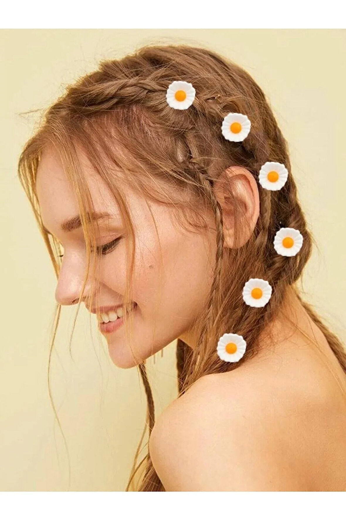 Kadın 6 Adet Papatya Saç Süsü Toka