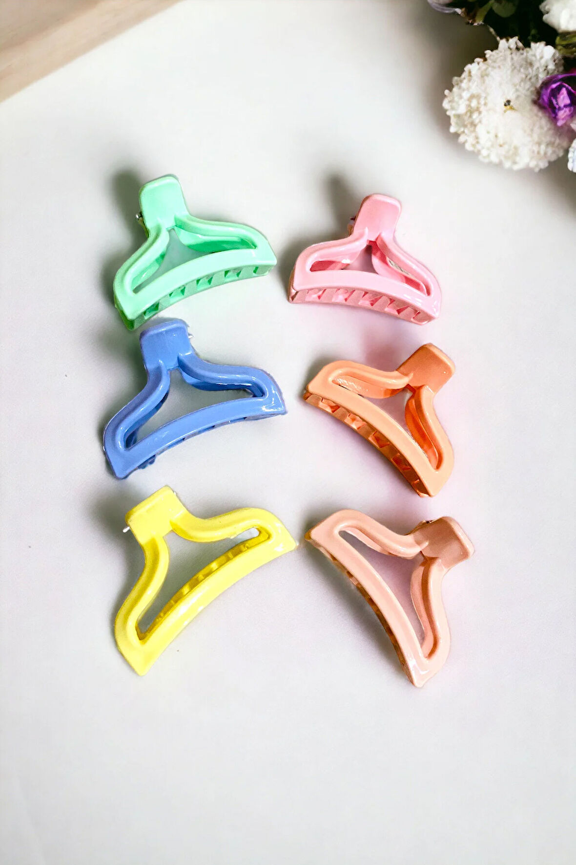 Üçgen Model 6 Adet Büyük Boy 7 Cm Mandal Toka