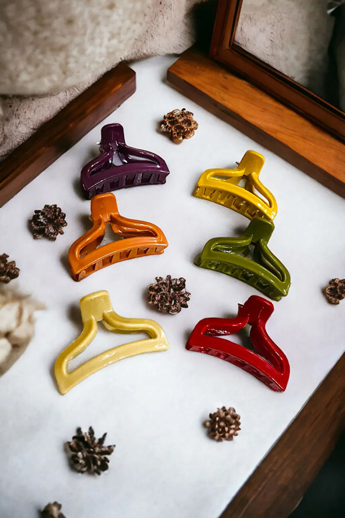 Üçgen Model 6 Adet Büyük Boy 7 Cm Mandal Toka