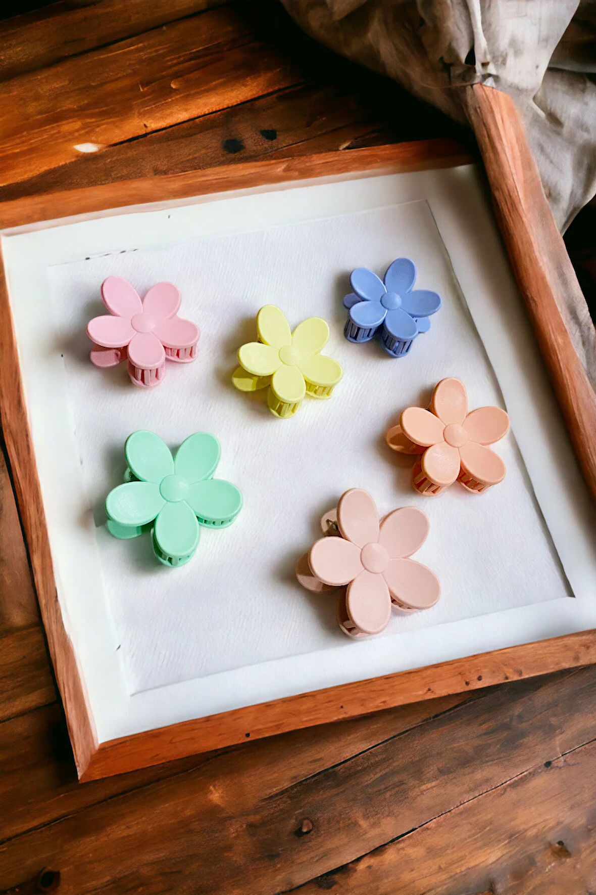 Papatya Model 6 Adet 6 Cm Büyük Boy Mandal Toka