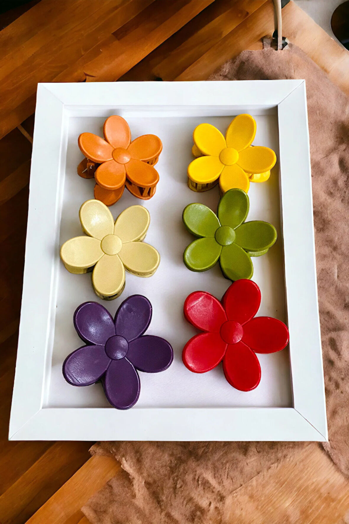 Papatya Model 6 Adet 6 Cm Büyük Boy Mandal Toka