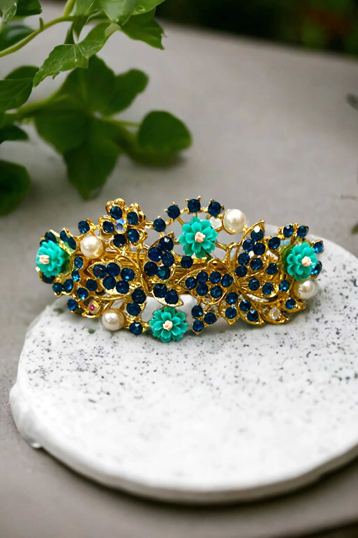 Kadın Mekanizmalı Kristal Taşlı Toka