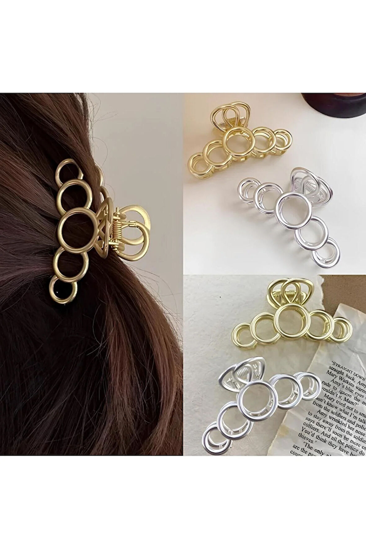 Kadın Halka Model Yüksek Kalite Kararmaz 7 Cm Metal Toka