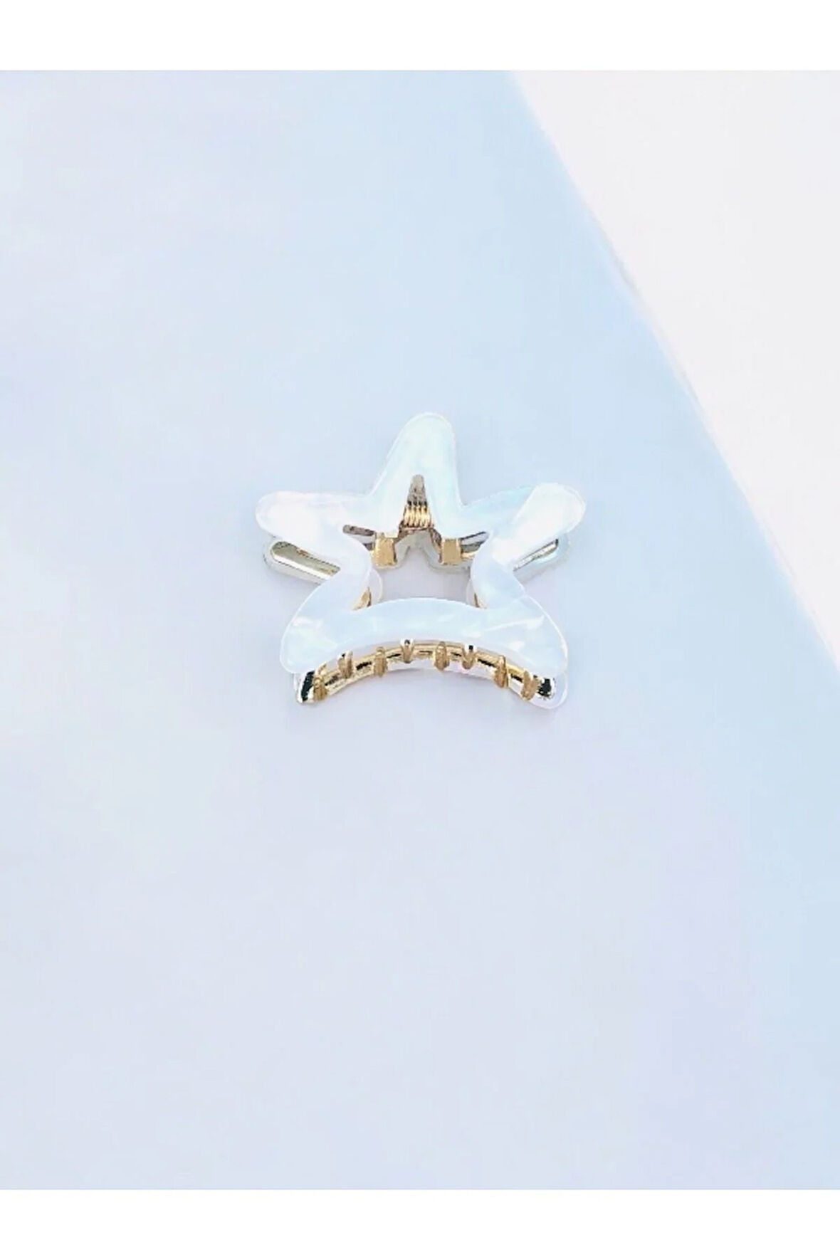 Kadın Minik Altın Detaylı 4 Cm Kemik Mandal Toka