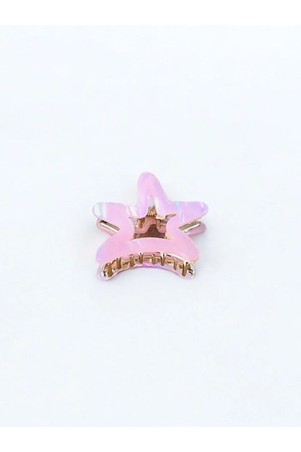 Kadın Minik Altın Detaylı 4 Cm Kemik Mandal Toka