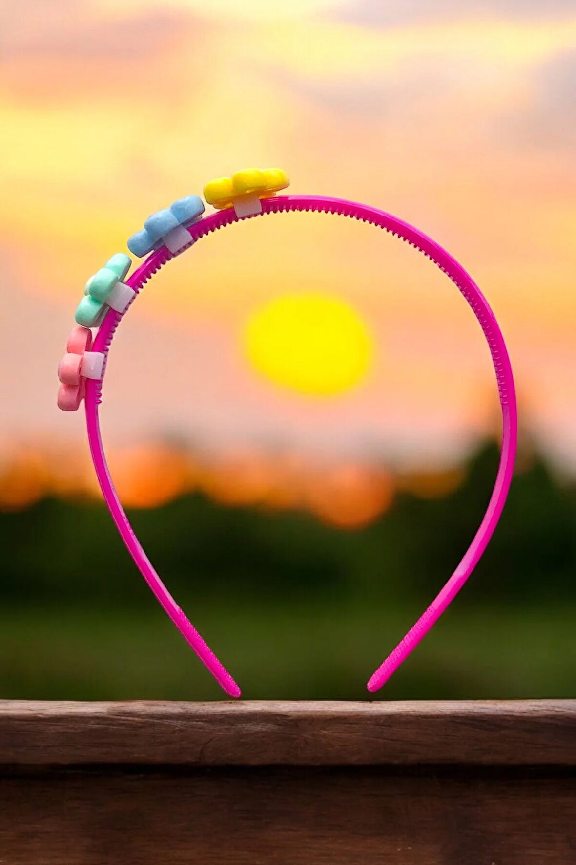 Çocuk Papatya Figürlü Soft Renklerde Taç