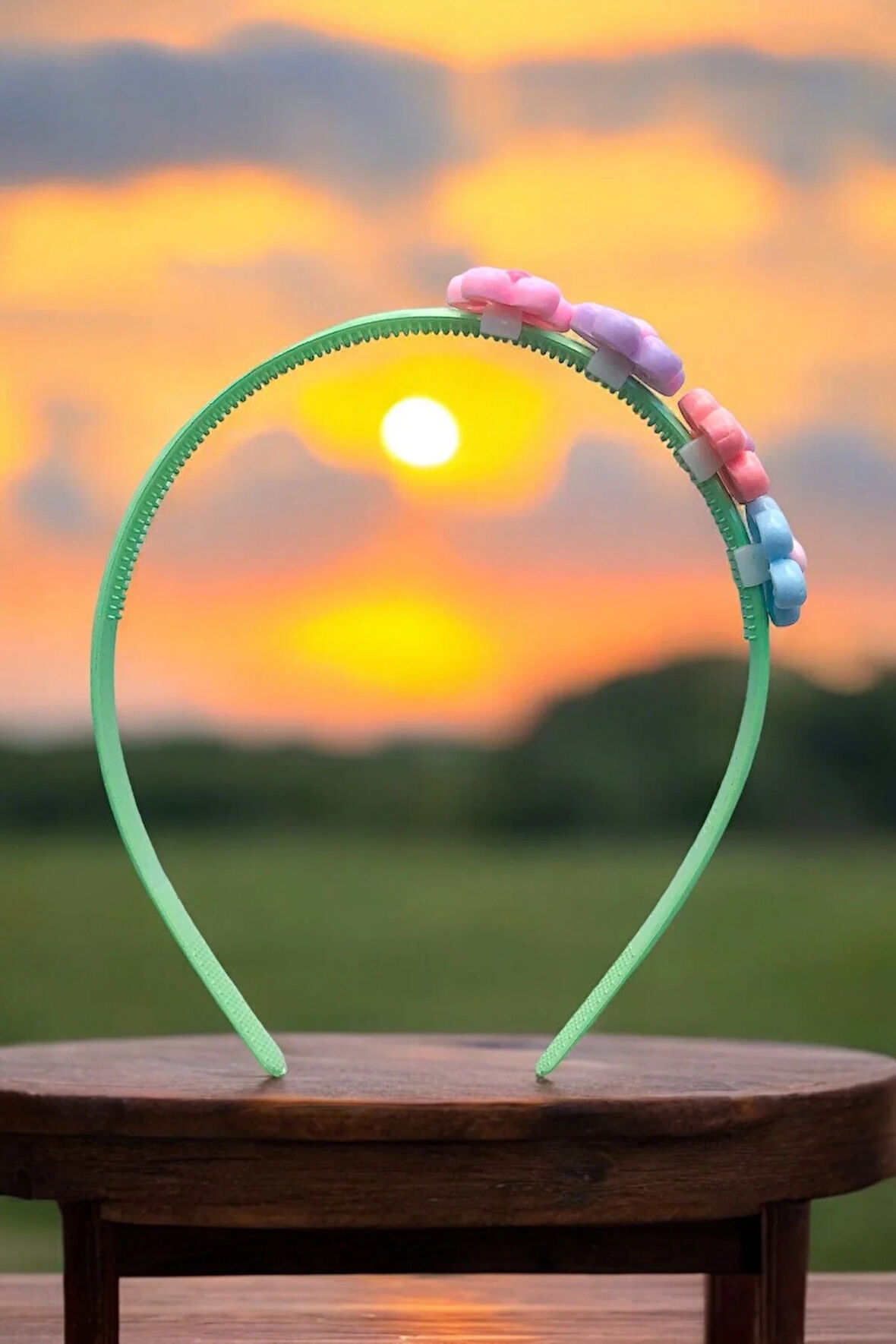 Çocuk Papatya Figürlü Soft Renklerde Taç