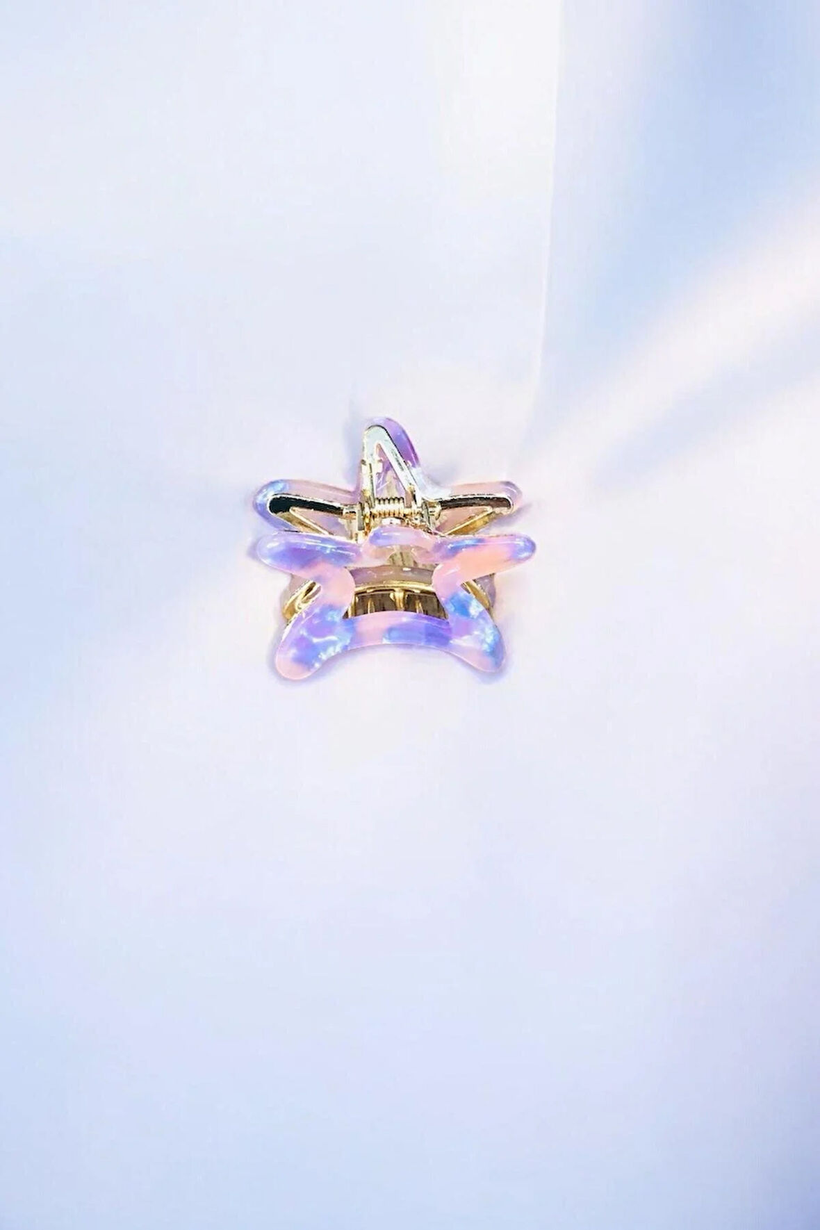 Kadın Minik Altın Detaylı 4 Cm Kemik Mandal Toka