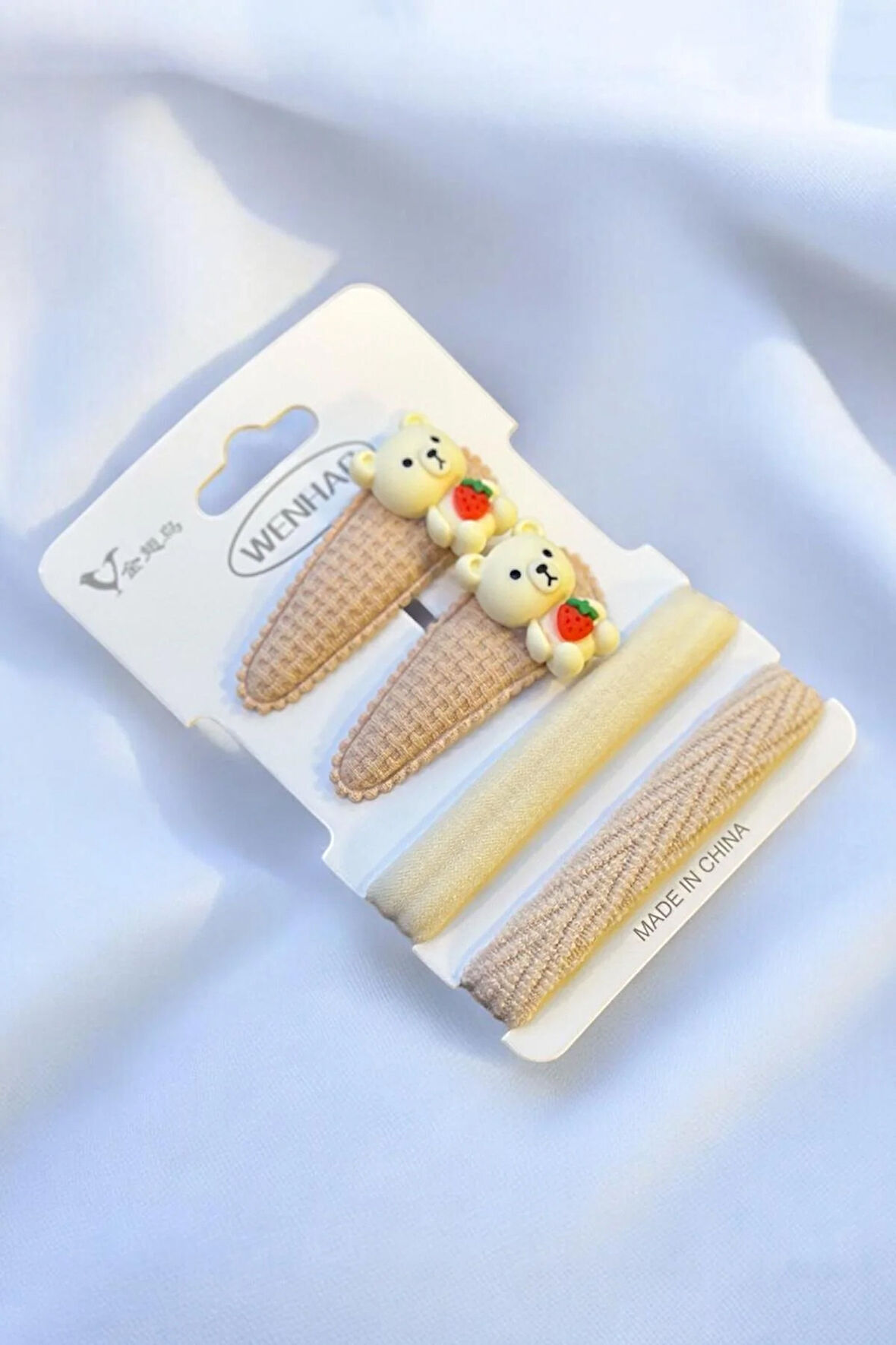 Çocuk Karakterli 2 Adet Pens 2 Adet Lastik Toka Seti