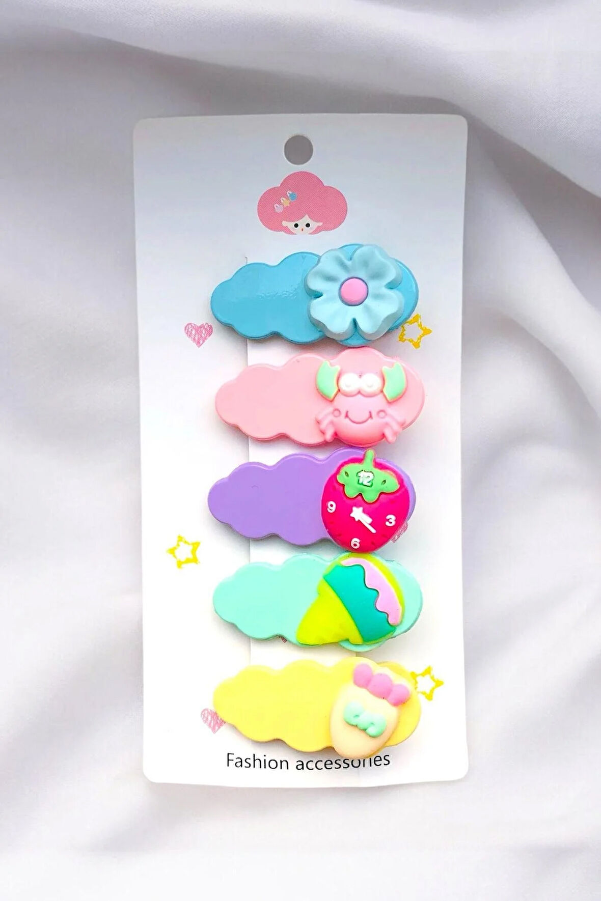 Çocuk Figürlü 5 Adet 4 Cm Pens Toka Seti