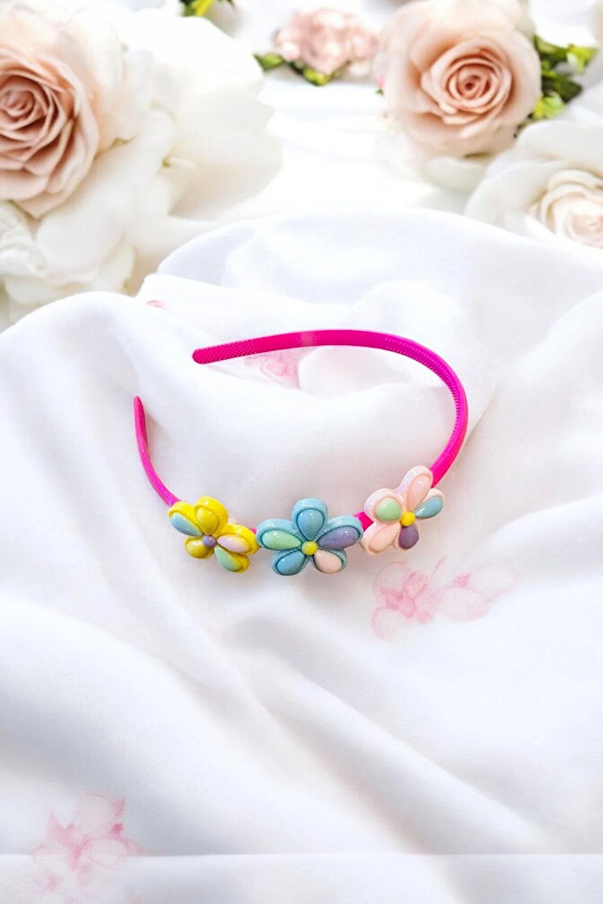 Çocuk Papatya Figürlü Parlak Renklerde Taç