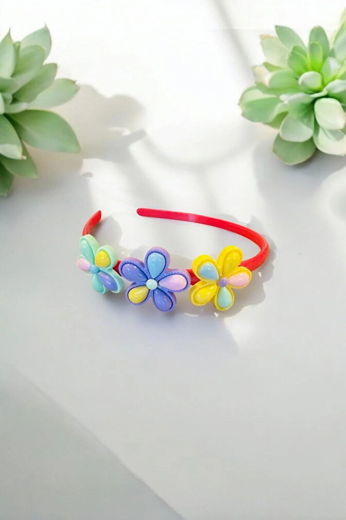 Çocuk Papatya Figürlü Parlak Renklerde Taç