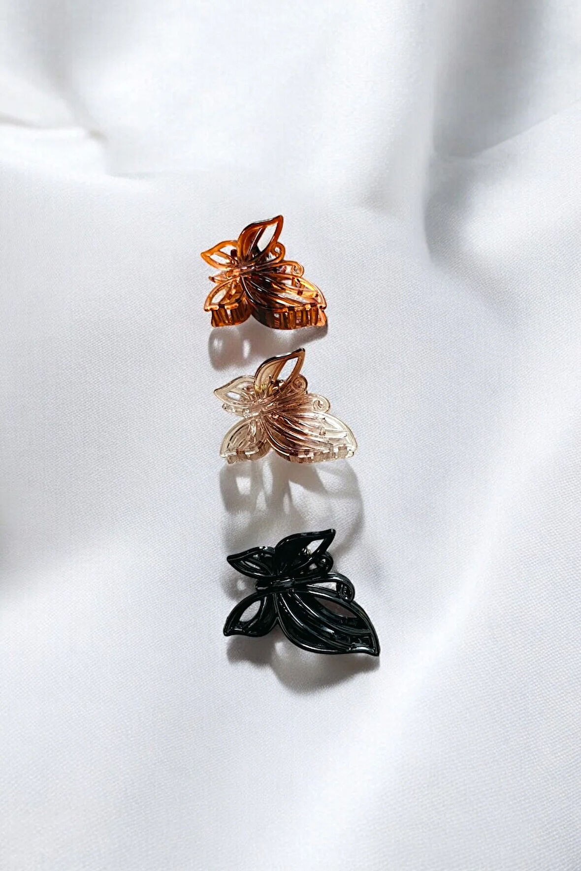 Kadın Kahverengi Tonlarında 3 Adet 4-5 Cm 1. Sınıf Mandal Toka