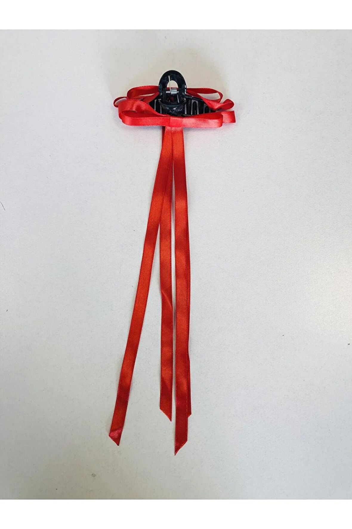 Kadın Renkli Kurdaleli Siyah Mandal Toka (10 Cm)